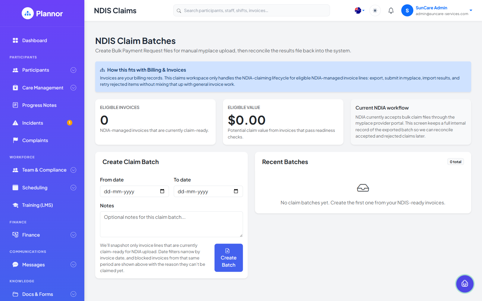 NDIS Billing &amp; Claims in Plannor
