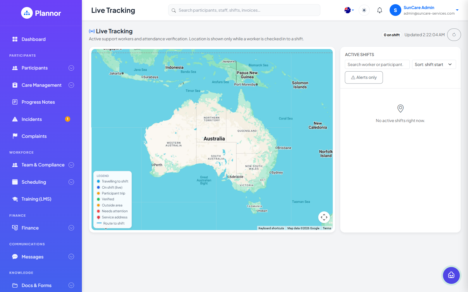 Live Tracking in Plannor