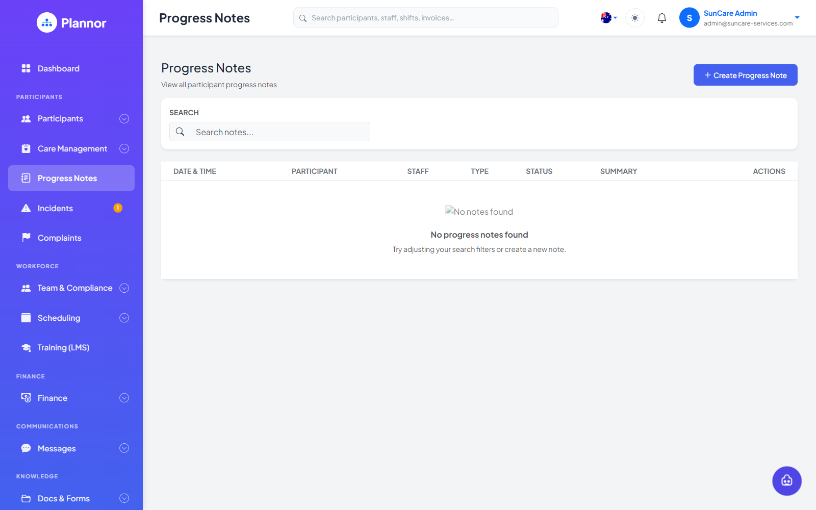 Progress Notes in Plannor